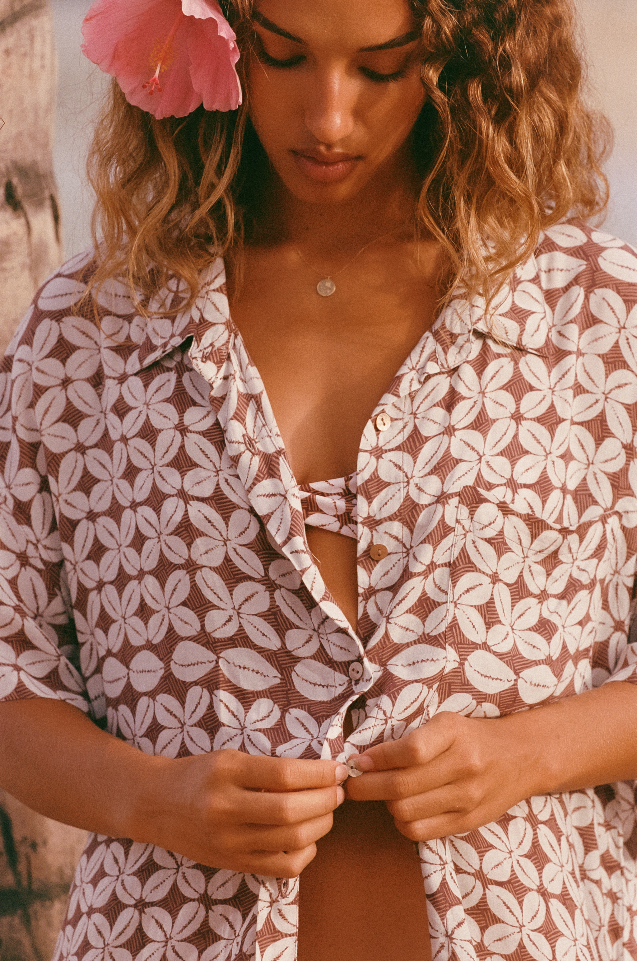 Aloha Shirt Dress - Cowrie Basket