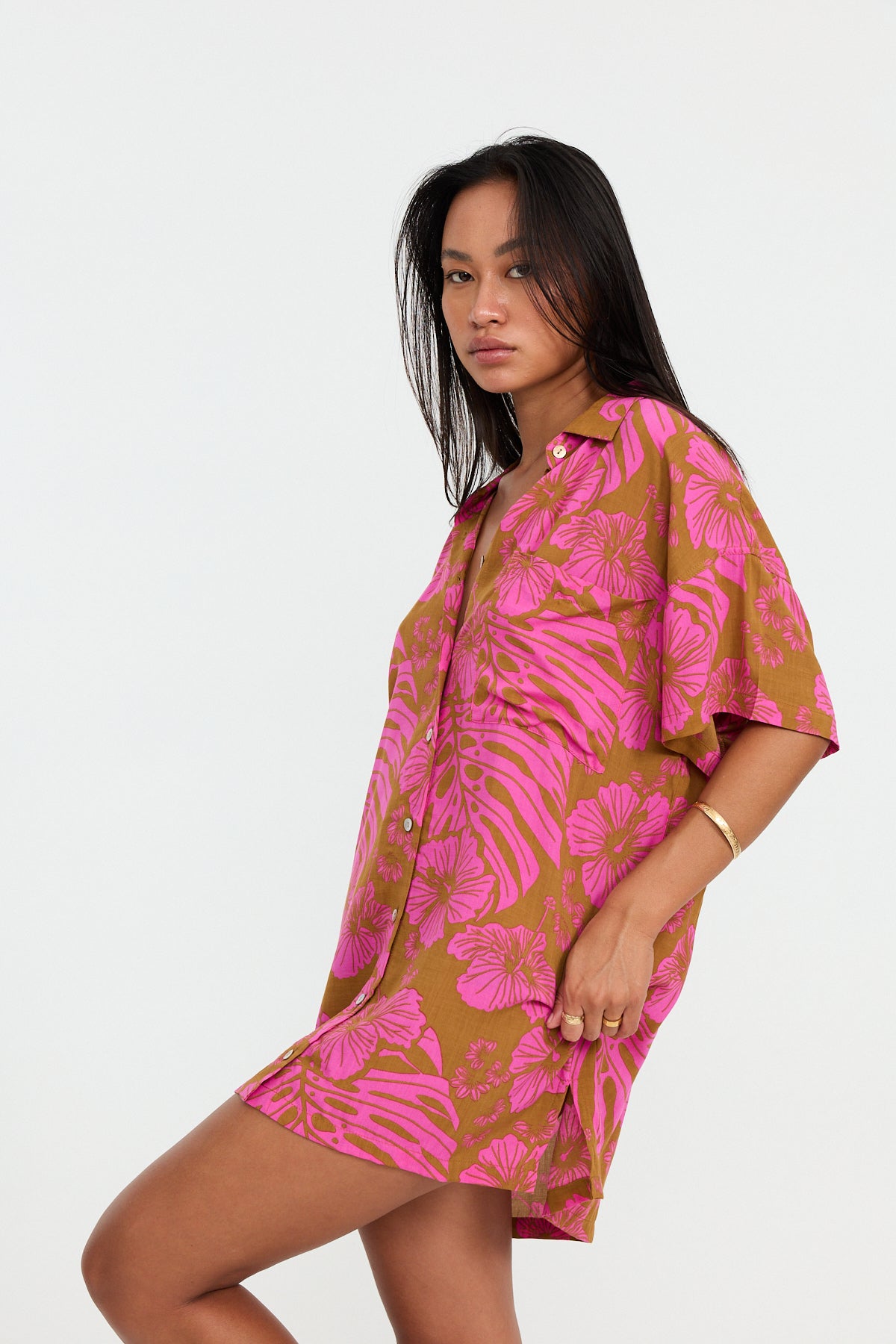 Aloha Shirt Dress - Garden