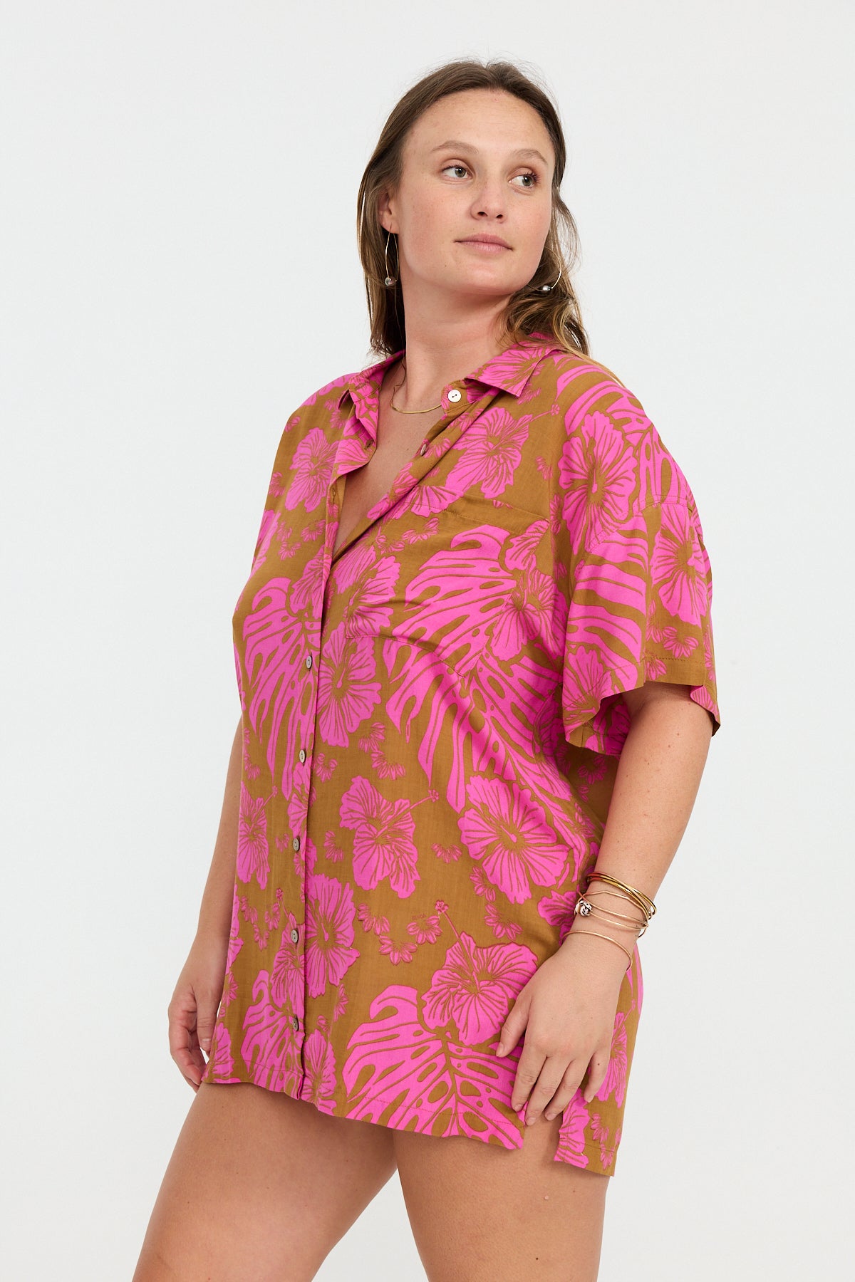 Aloha Shirt Dress - Garden