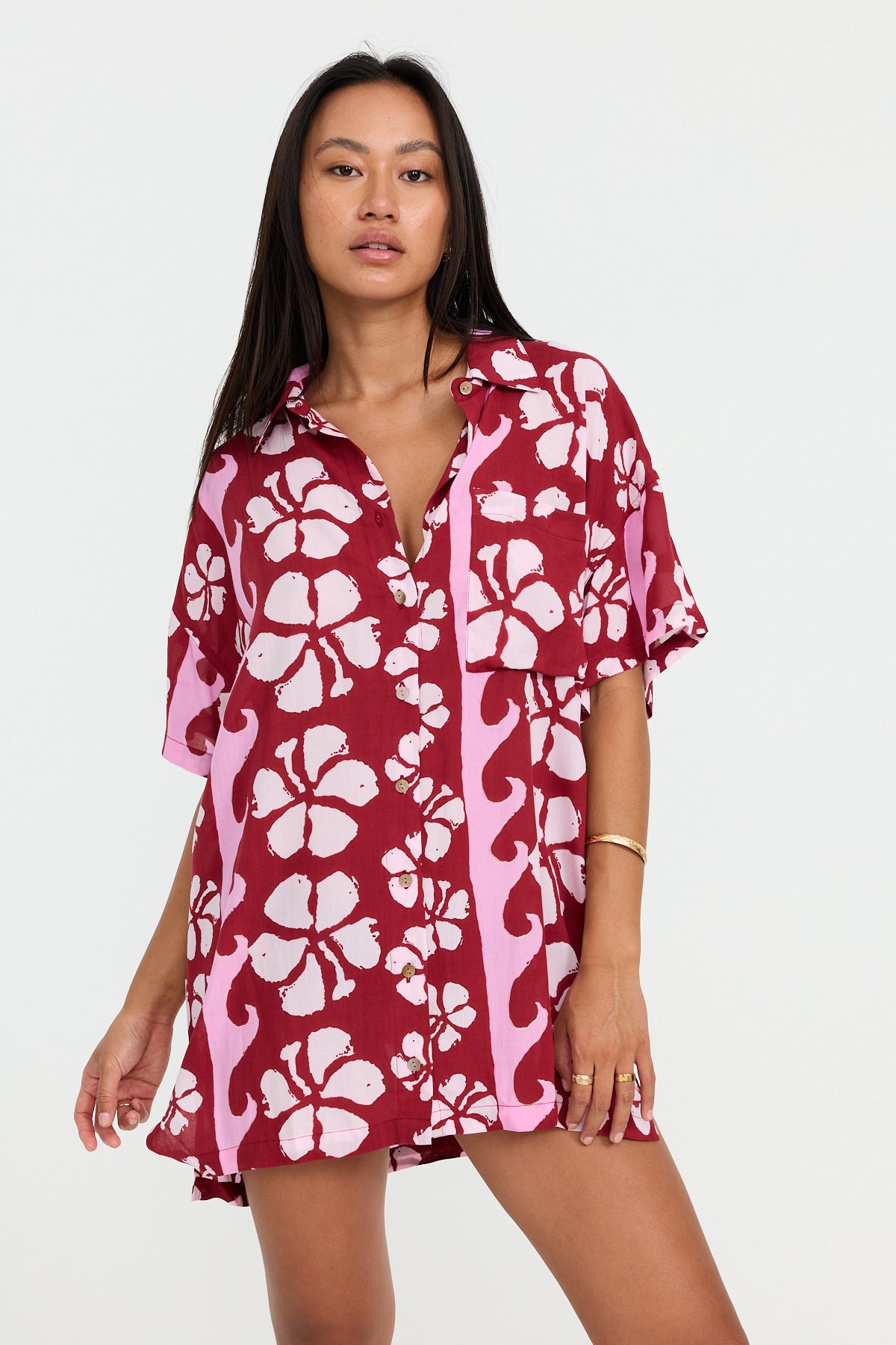 benoa shirt dress Aloha Shirt Dress - Digital Leopard
