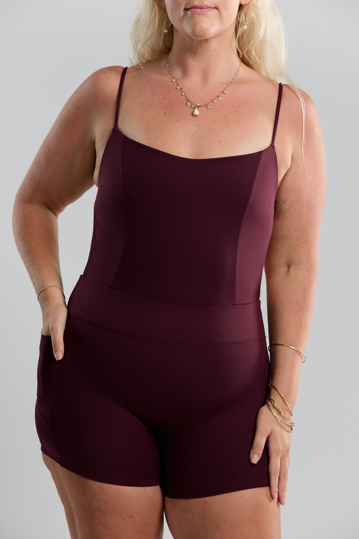 Iwa Active Romper - Plum