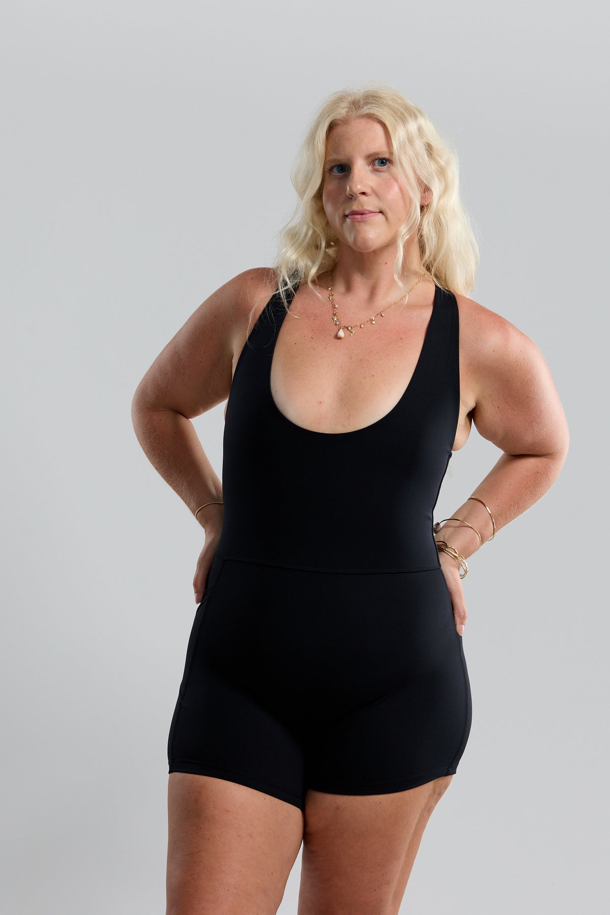 Ava Active Romper - Black