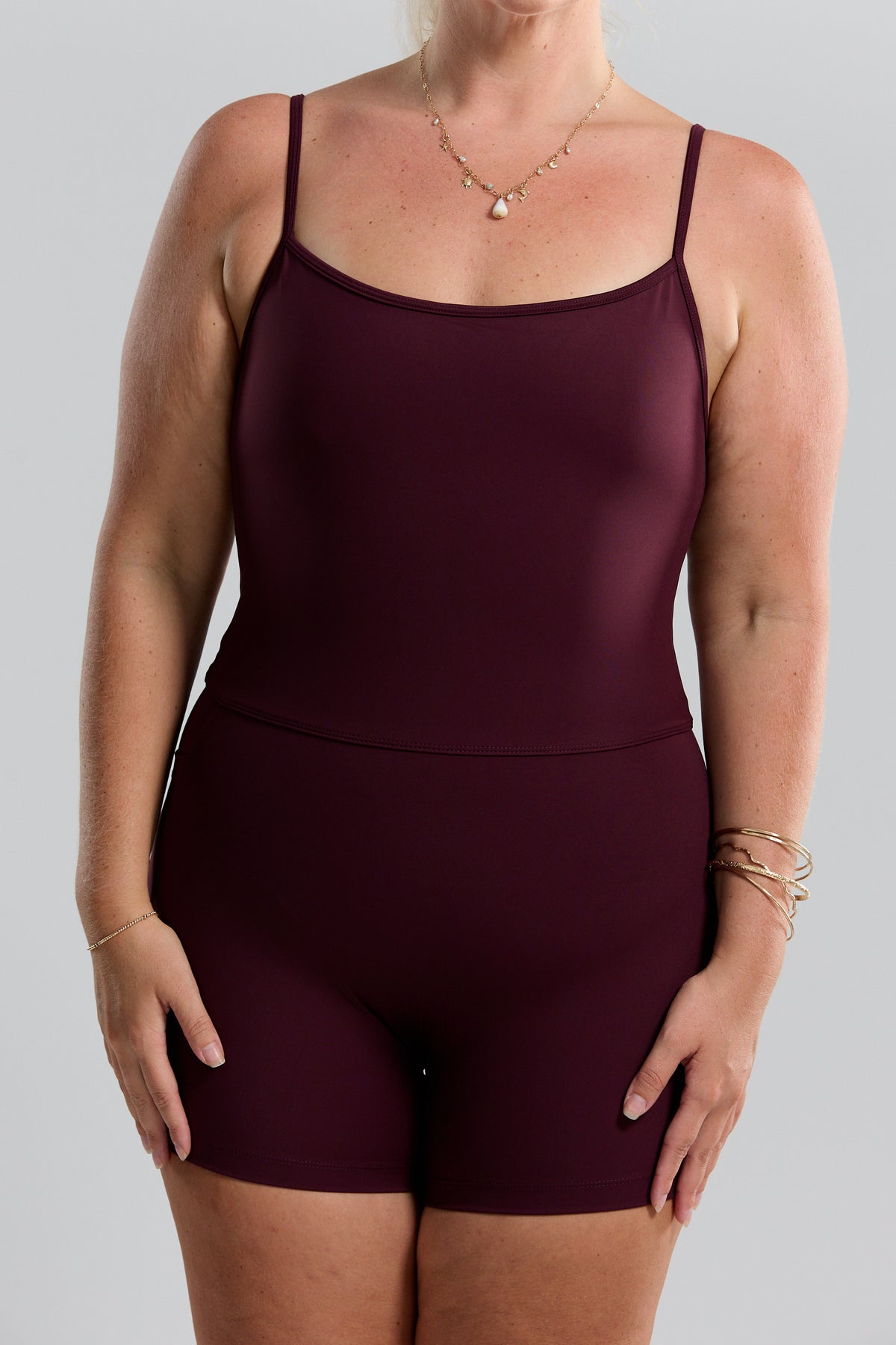 3" Active Romper - Plum