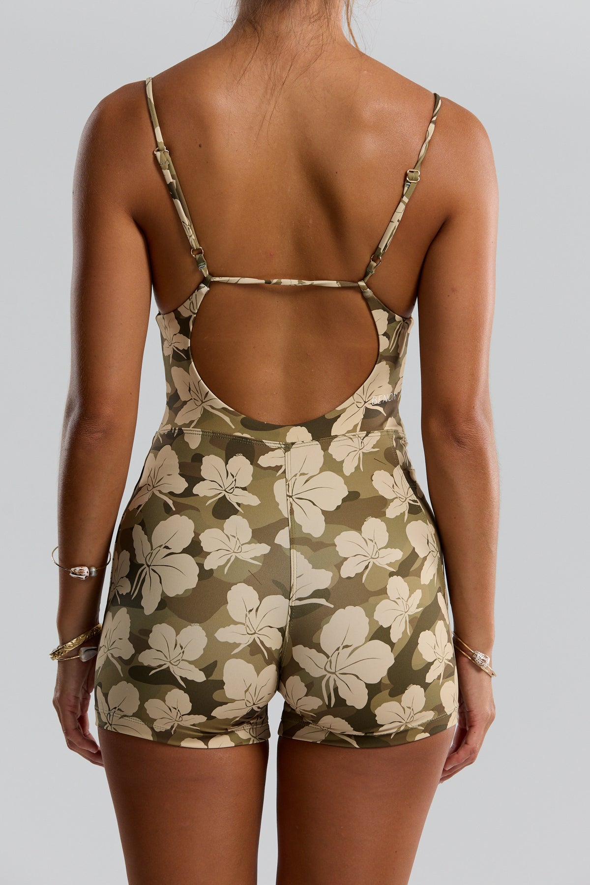 Brynn Active Romper - Camo Ginger
