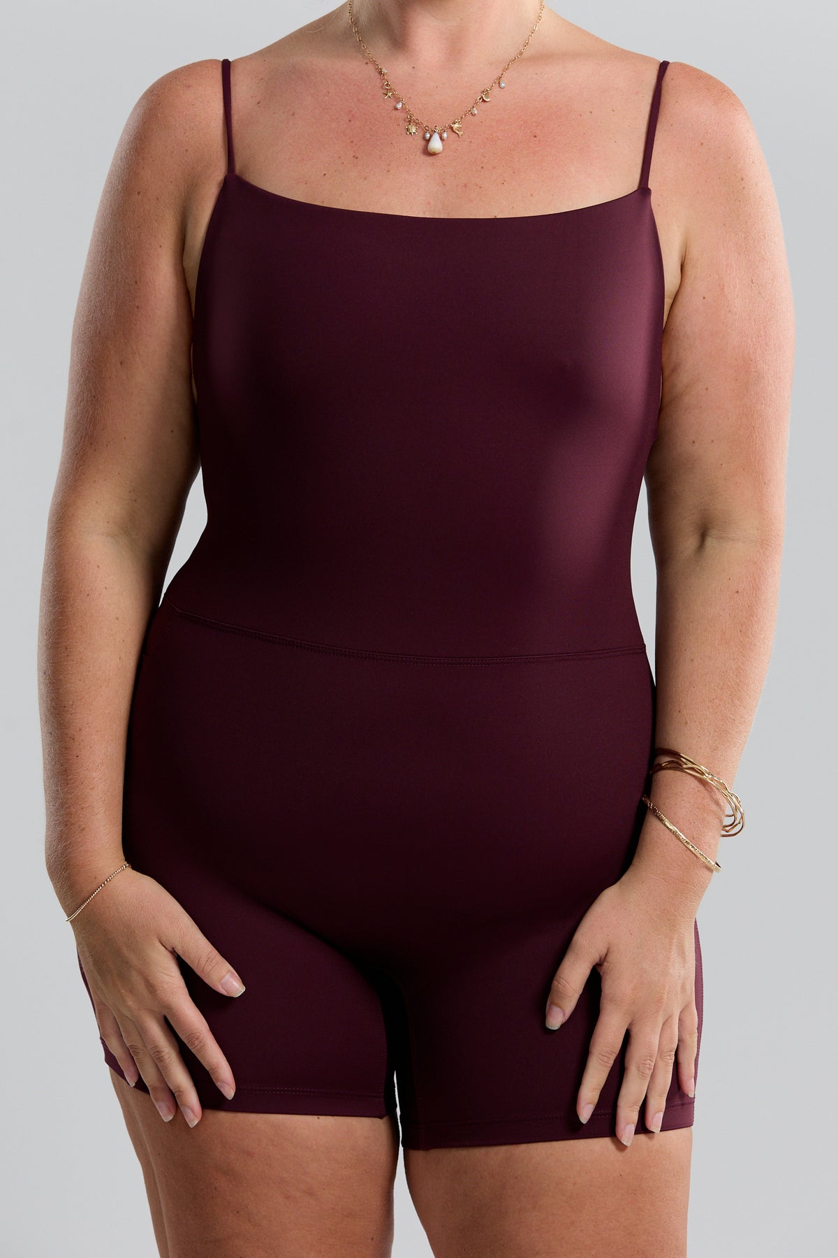 Brynn Active Romper - Plum