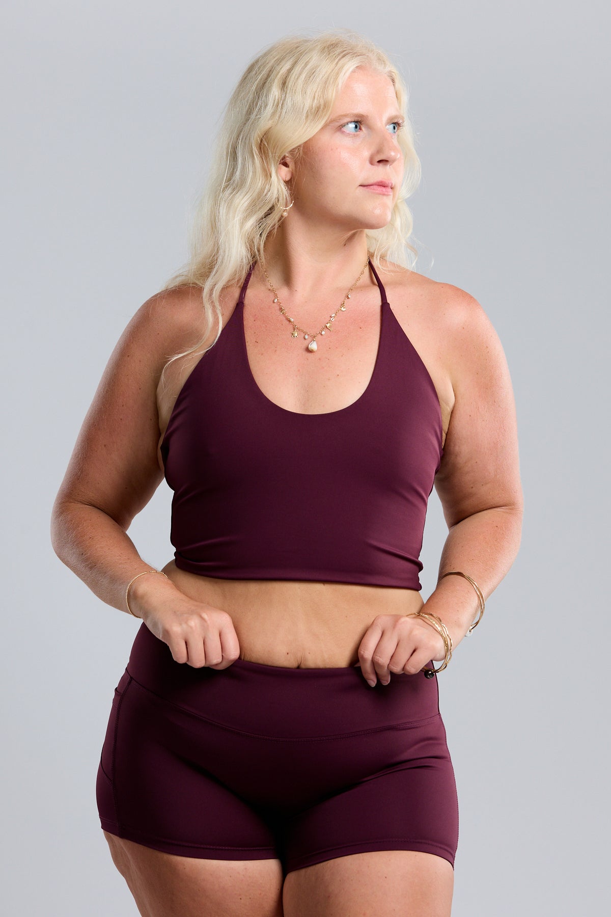 Low Rise Active Shorts - Plum
