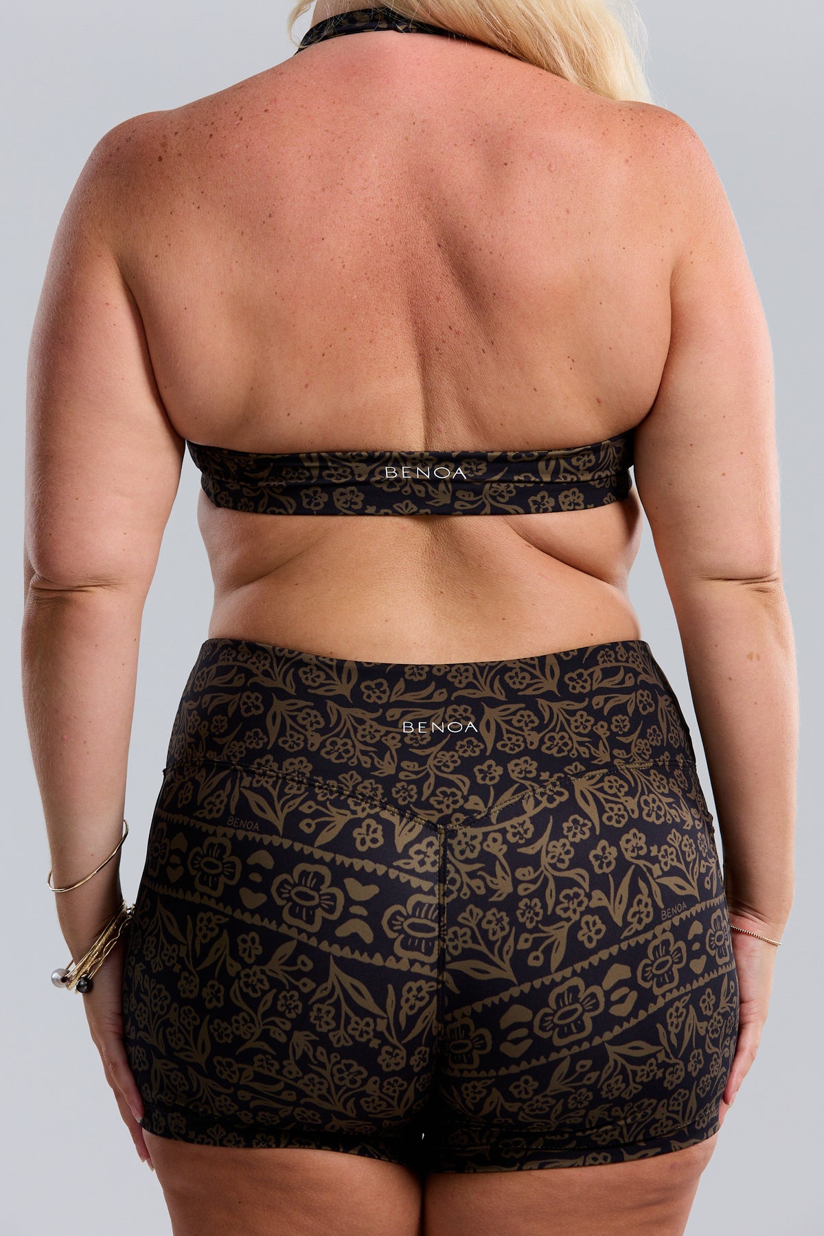 Plunge Sports Bra - Brown Batik