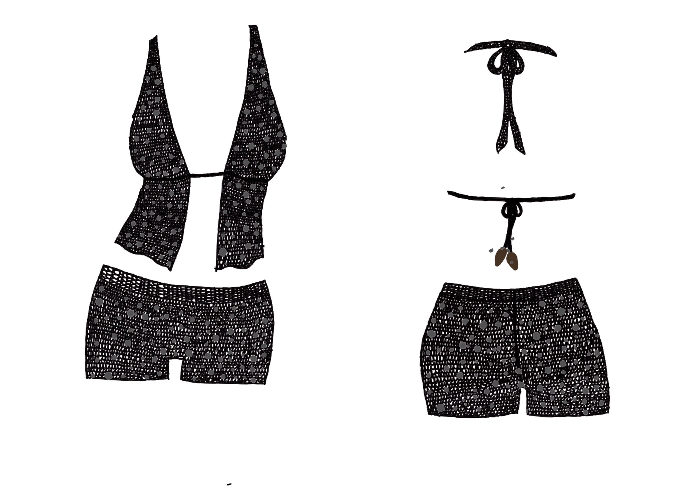 Tyra top - Black w/ Sequins