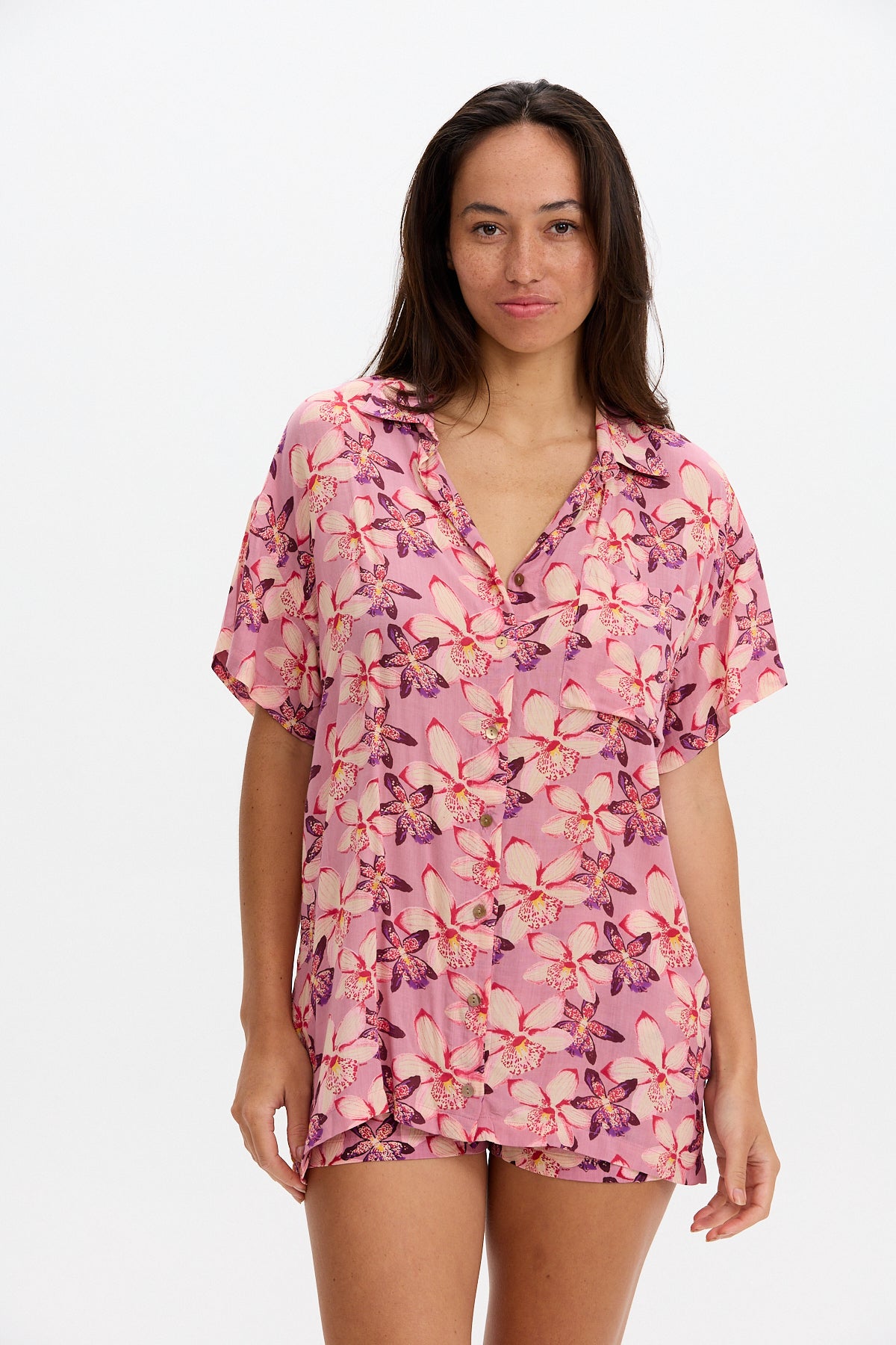 Aloha Shirt Dress - Bloom