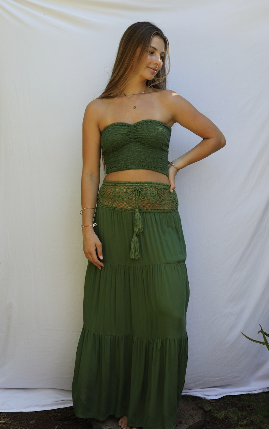 Kaleia Maxi Skirt - Dark Green