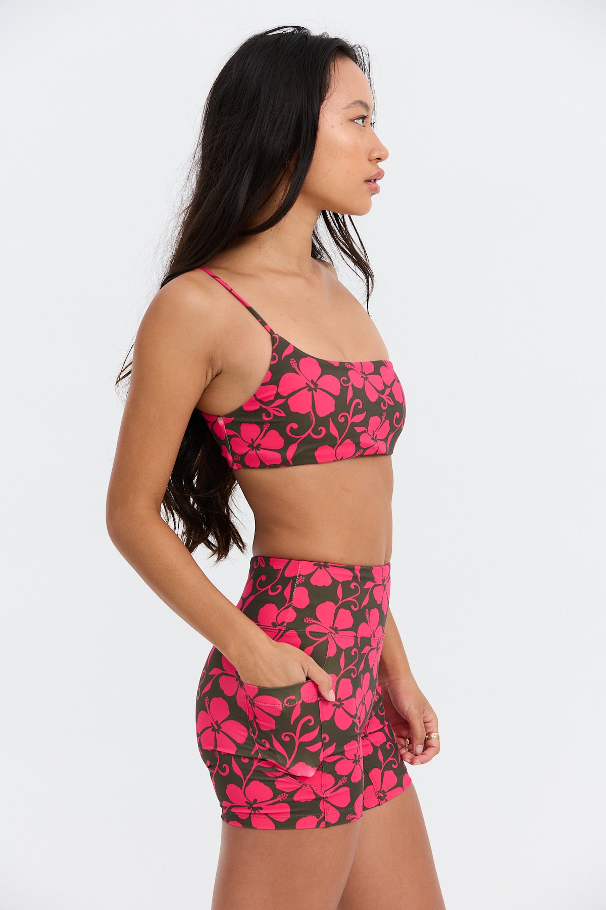 One Shoulder Sports Bra - Pupukea Pink