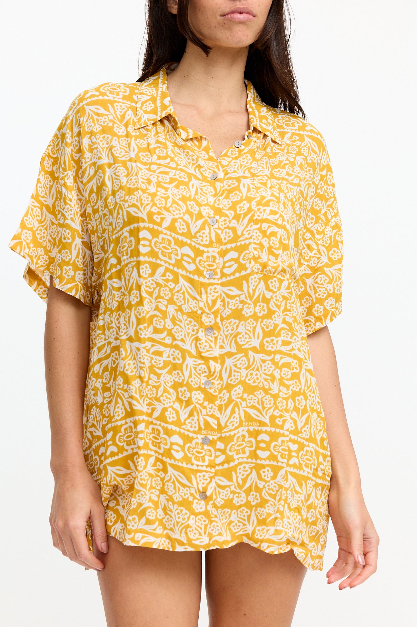 Aloha Shirt Dress - Goldie