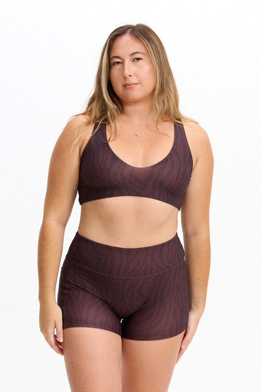 Sophia Sports Bra - Chocolate Zebra