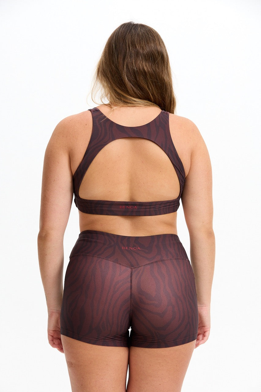 Sophia Sports Bra - Chocolate Zebra