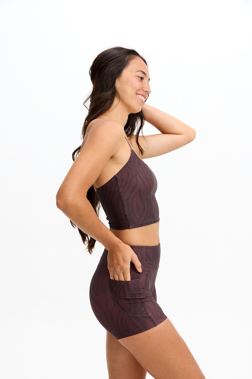 Cross-Back Active Tank - Chocolate Zebra