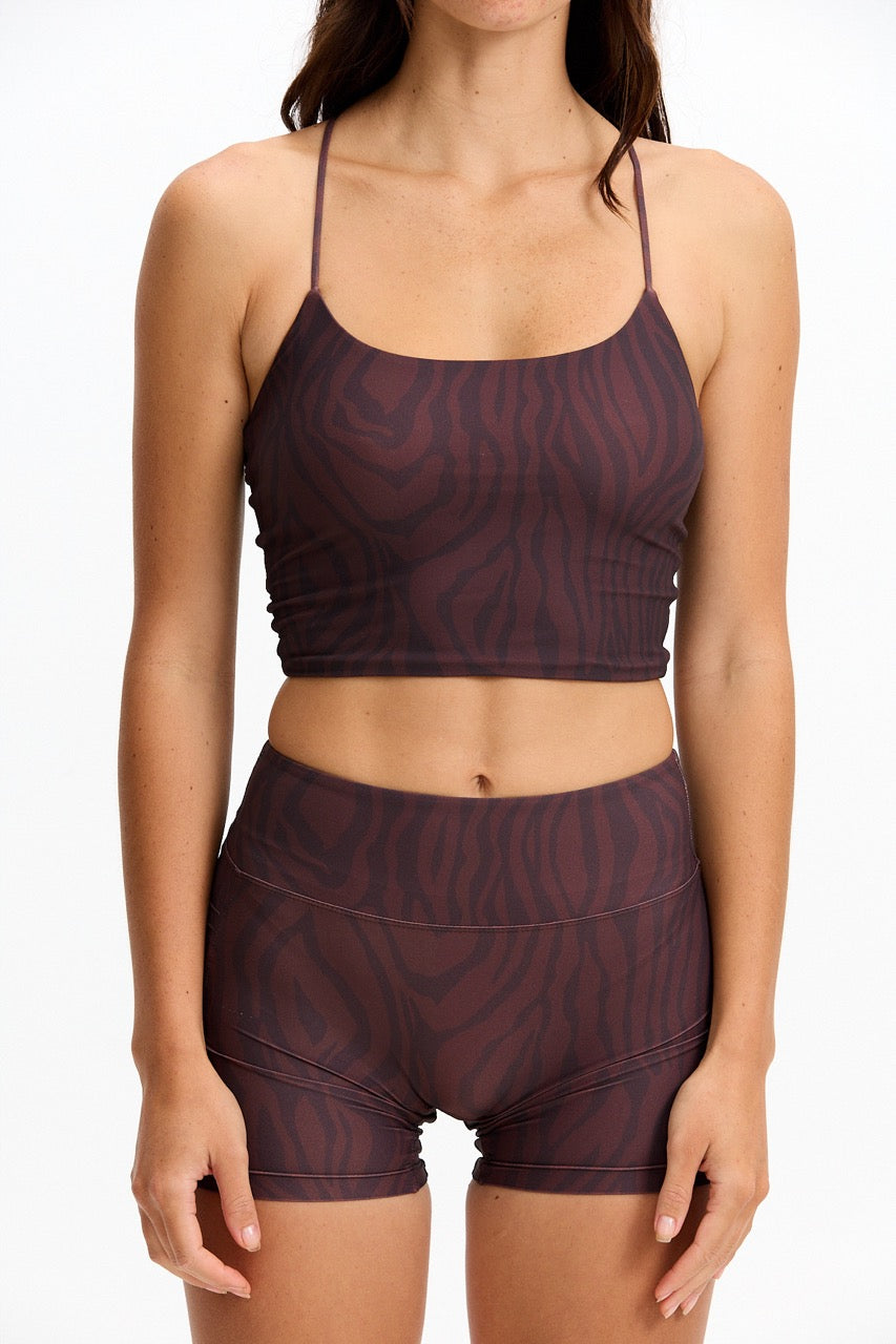 Cross-Back Active Tank - Chocolate Zebra