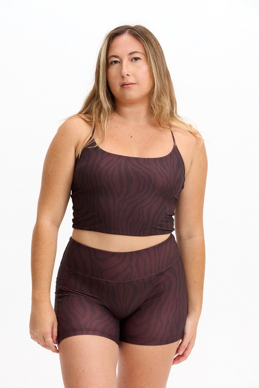 Cross-Back Active Tank - Chocolate Zebra