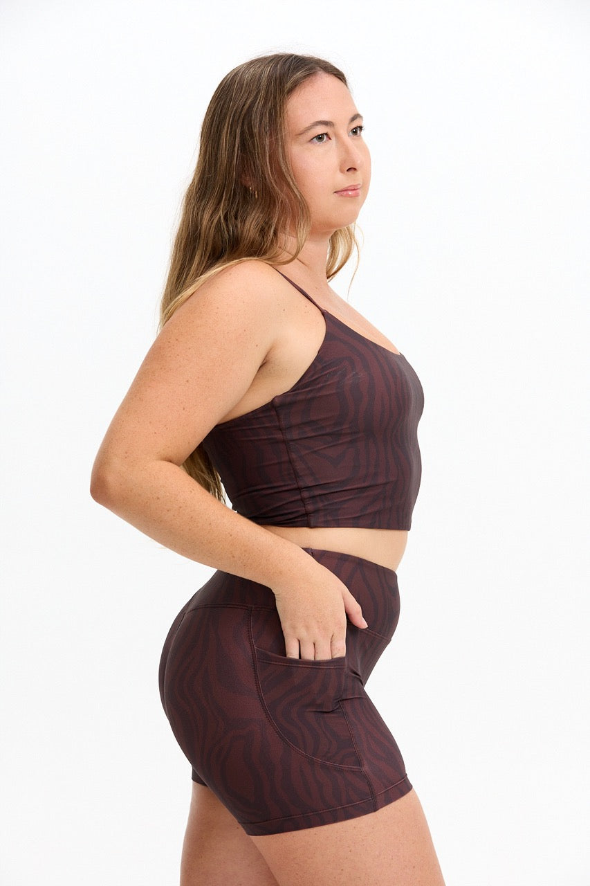 Cross-Back Active Tank - Chocolate Zebra