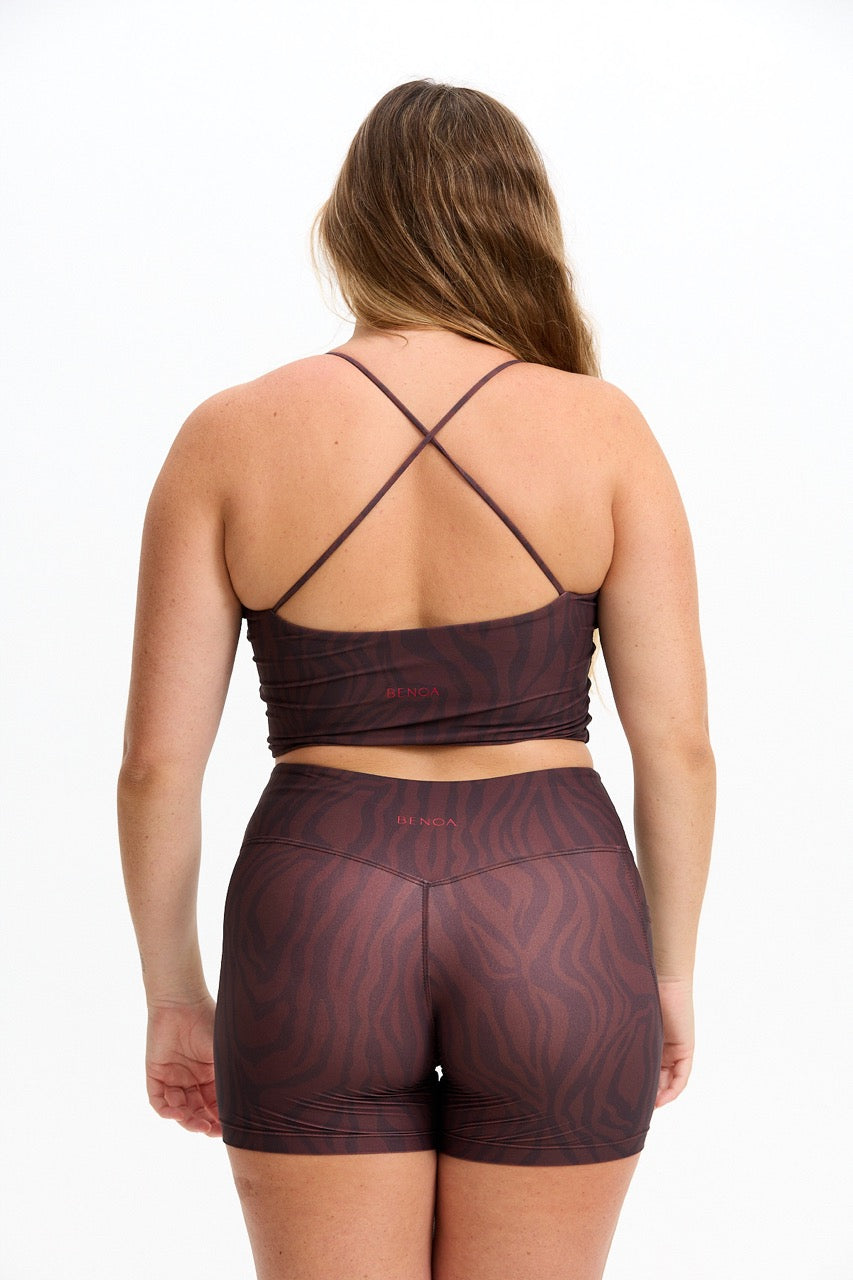 Cross-Back Active Tank - Chocolate Zebra