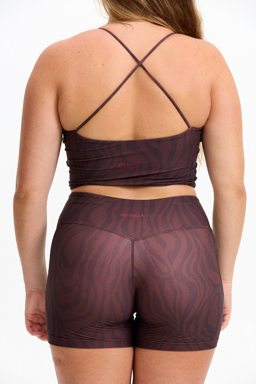 Cross-Back Active Tank - Chocolate Zebra