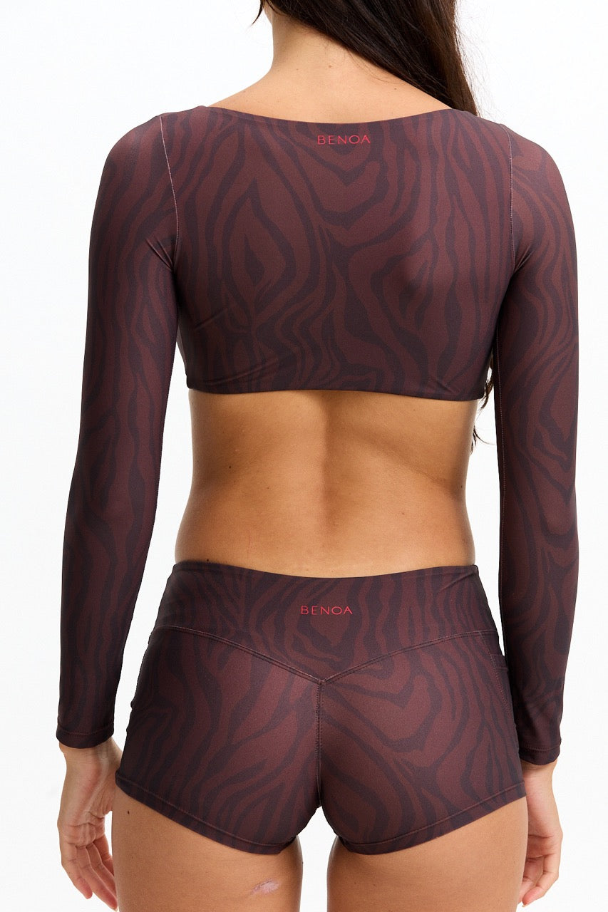 Low Rise Active Shorts - Chocolate Zebra