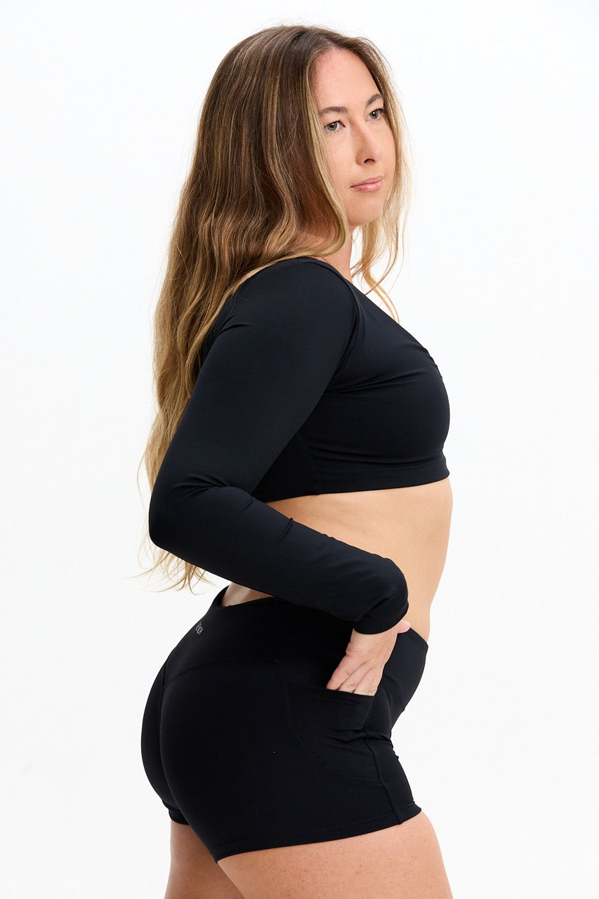 Low Rise Active Shorts - Black