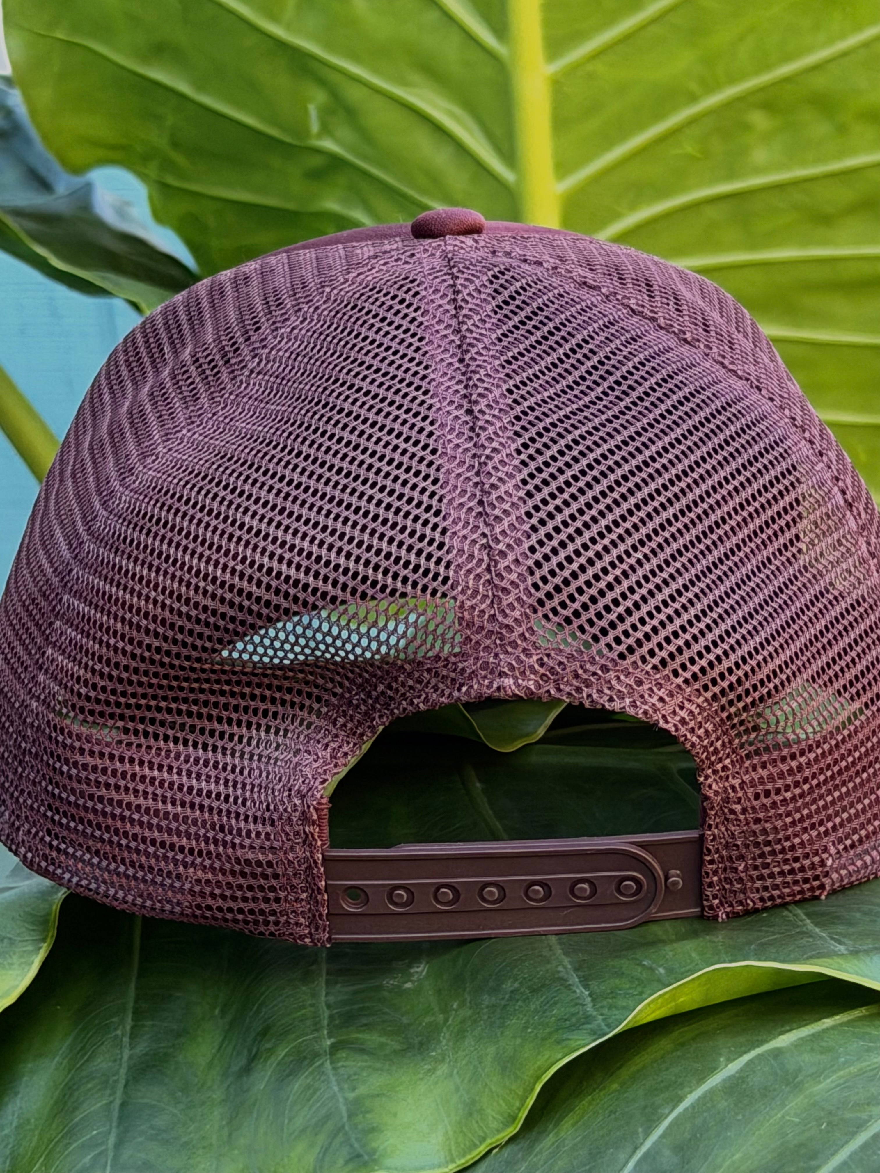 "Dream Girl" Embroidered Trucker Hat - Brown w/ Red