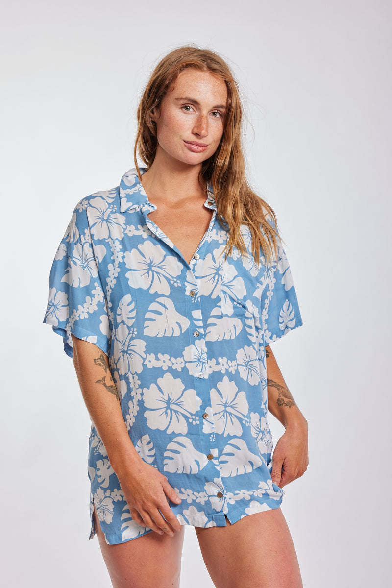 Aloha Shirt Dress - Blue Hawai'i