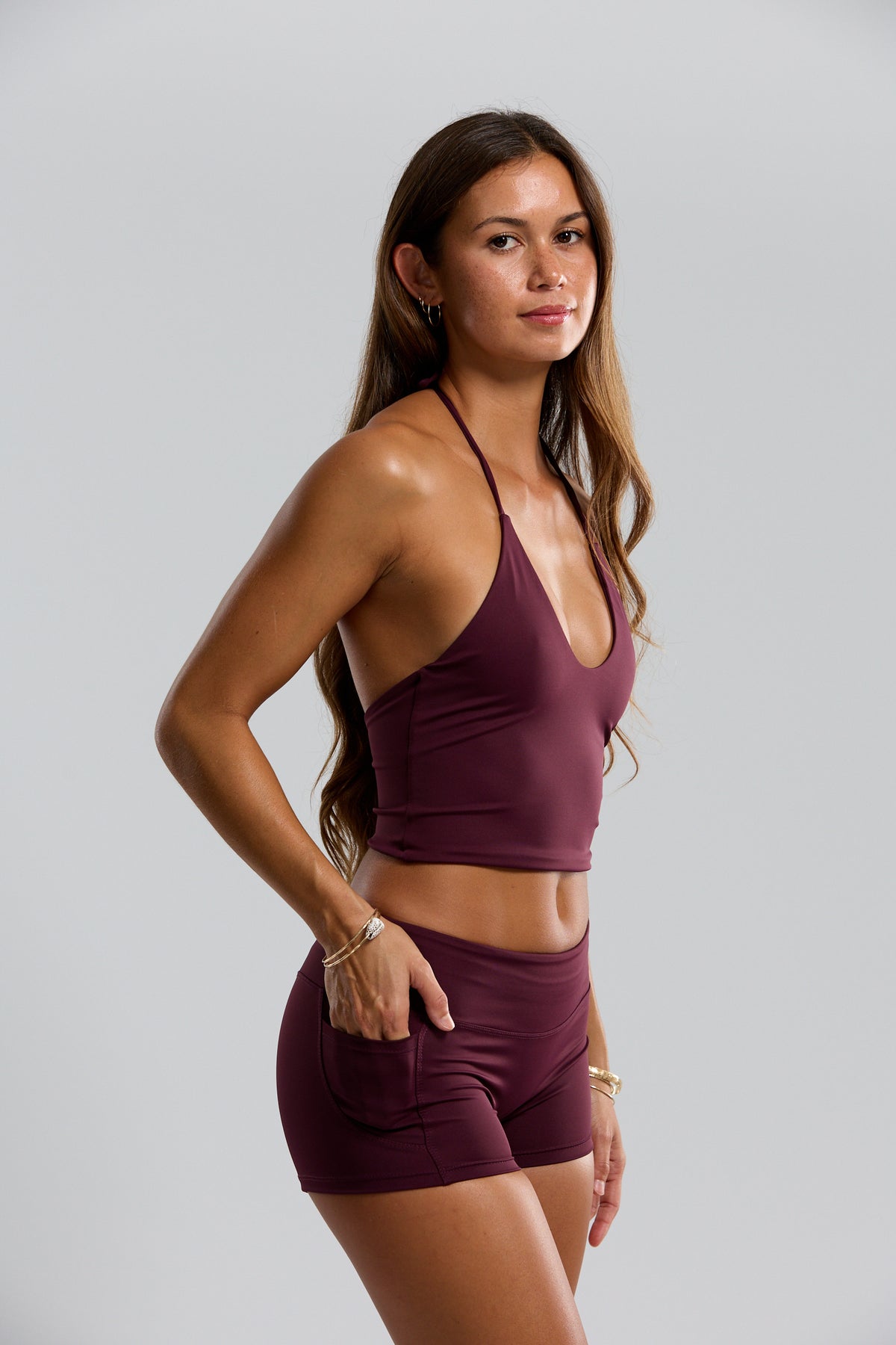 Low Rise Active Shorts - Plum