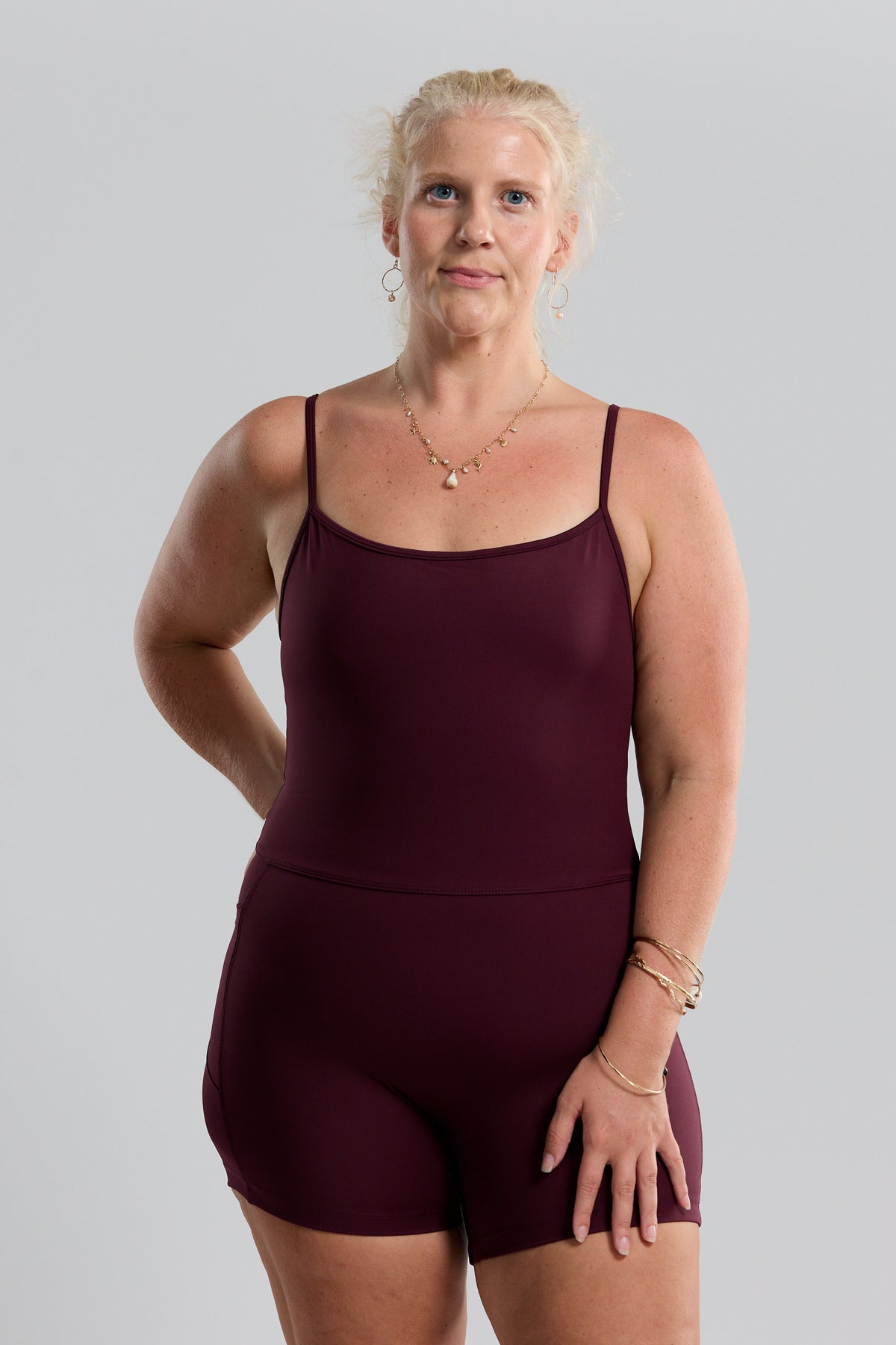 3" Active Romper - Plum