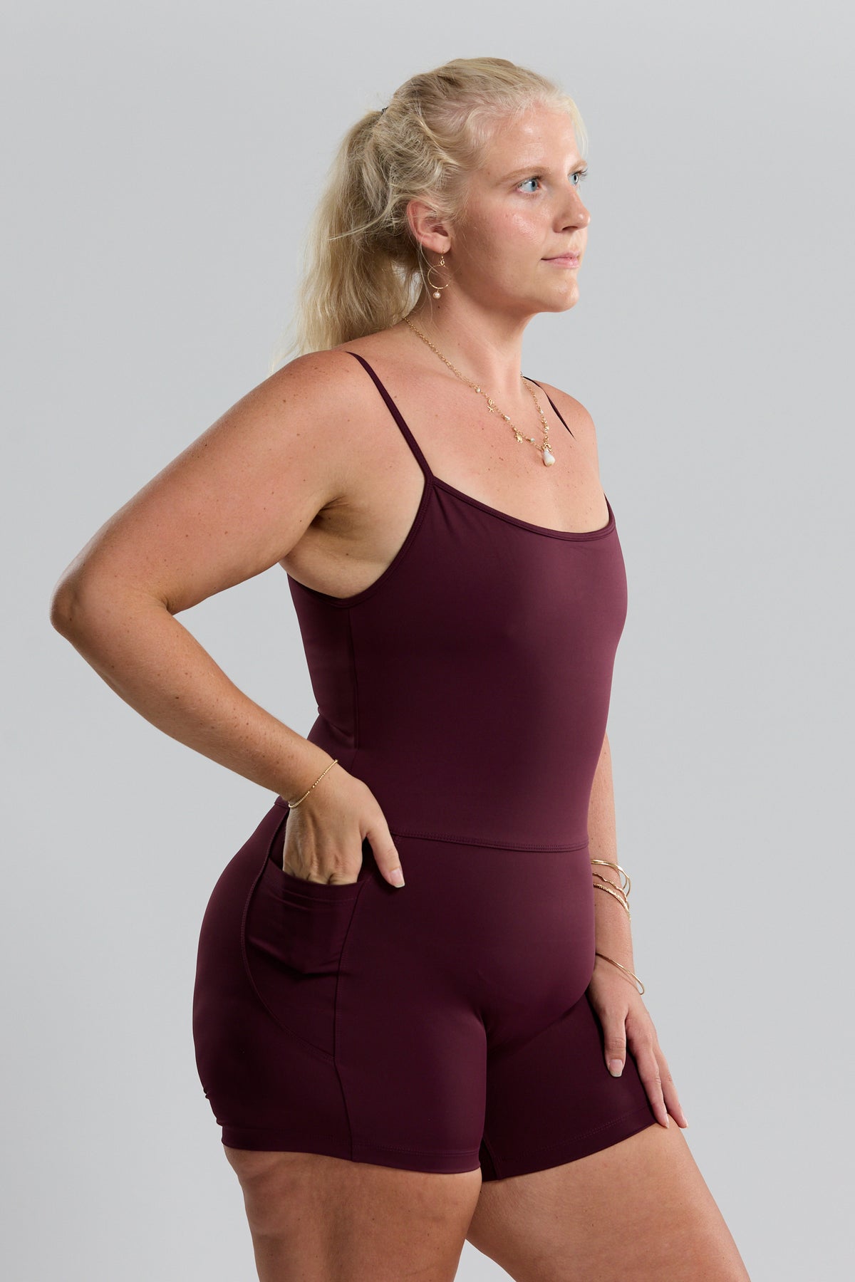3" Active Romper - Plum