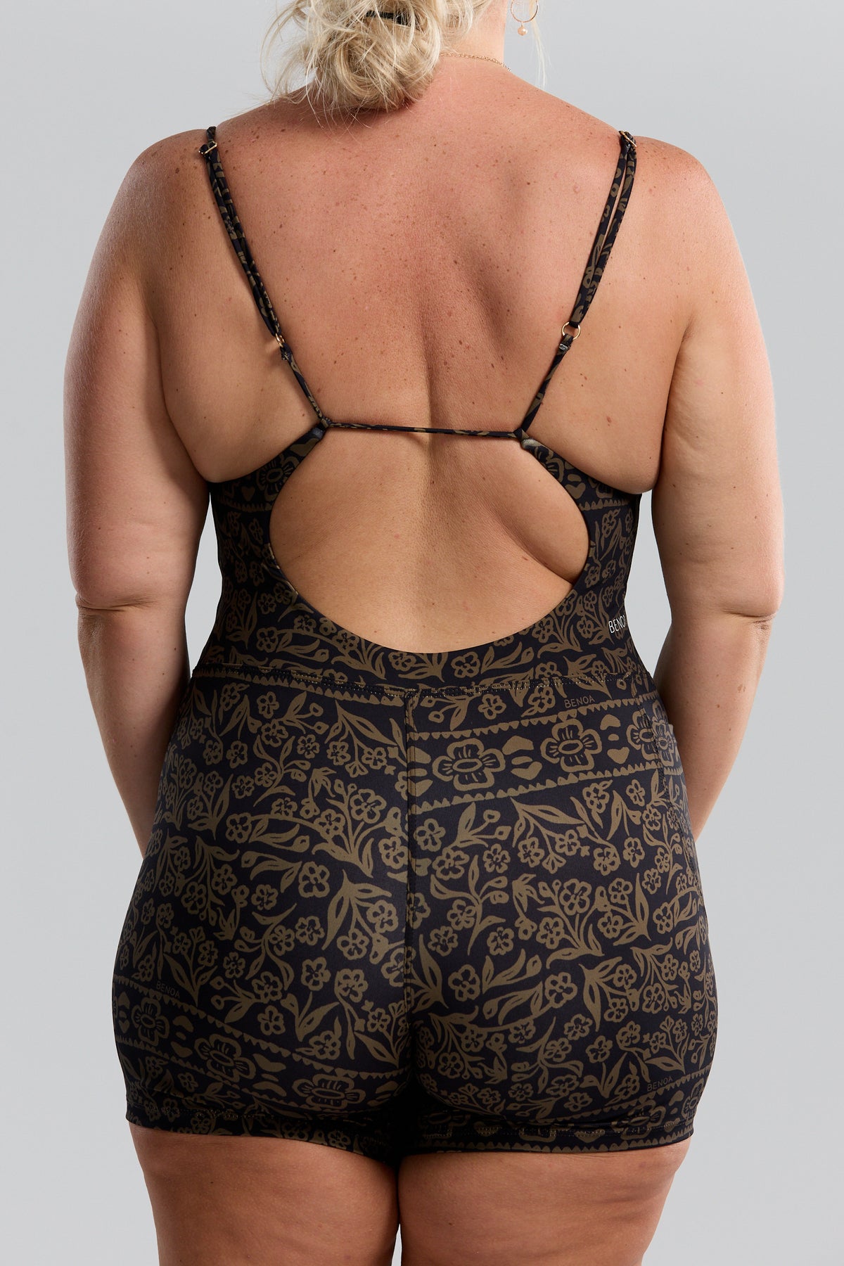 Brynn Active Romper - Brown Batik
