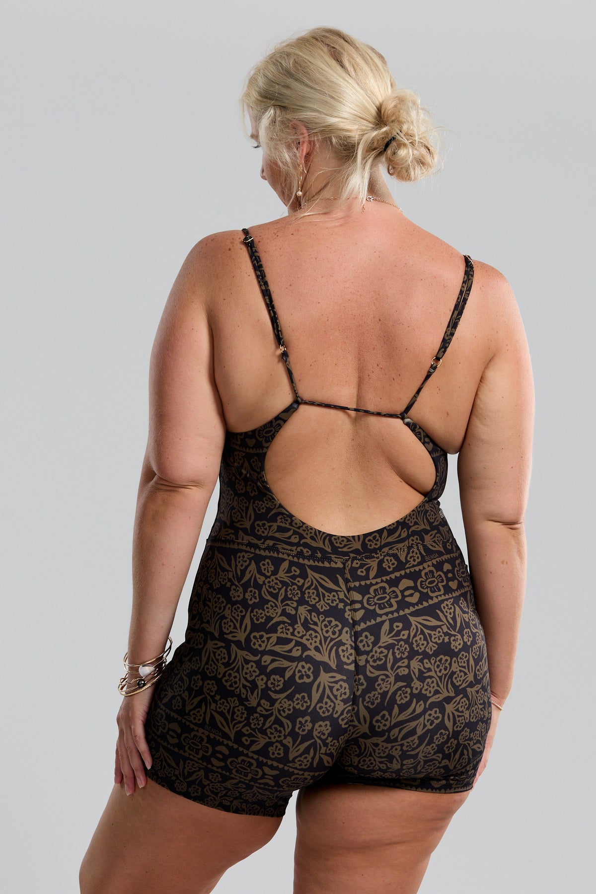 Brynn Active Romper - Brown Batik