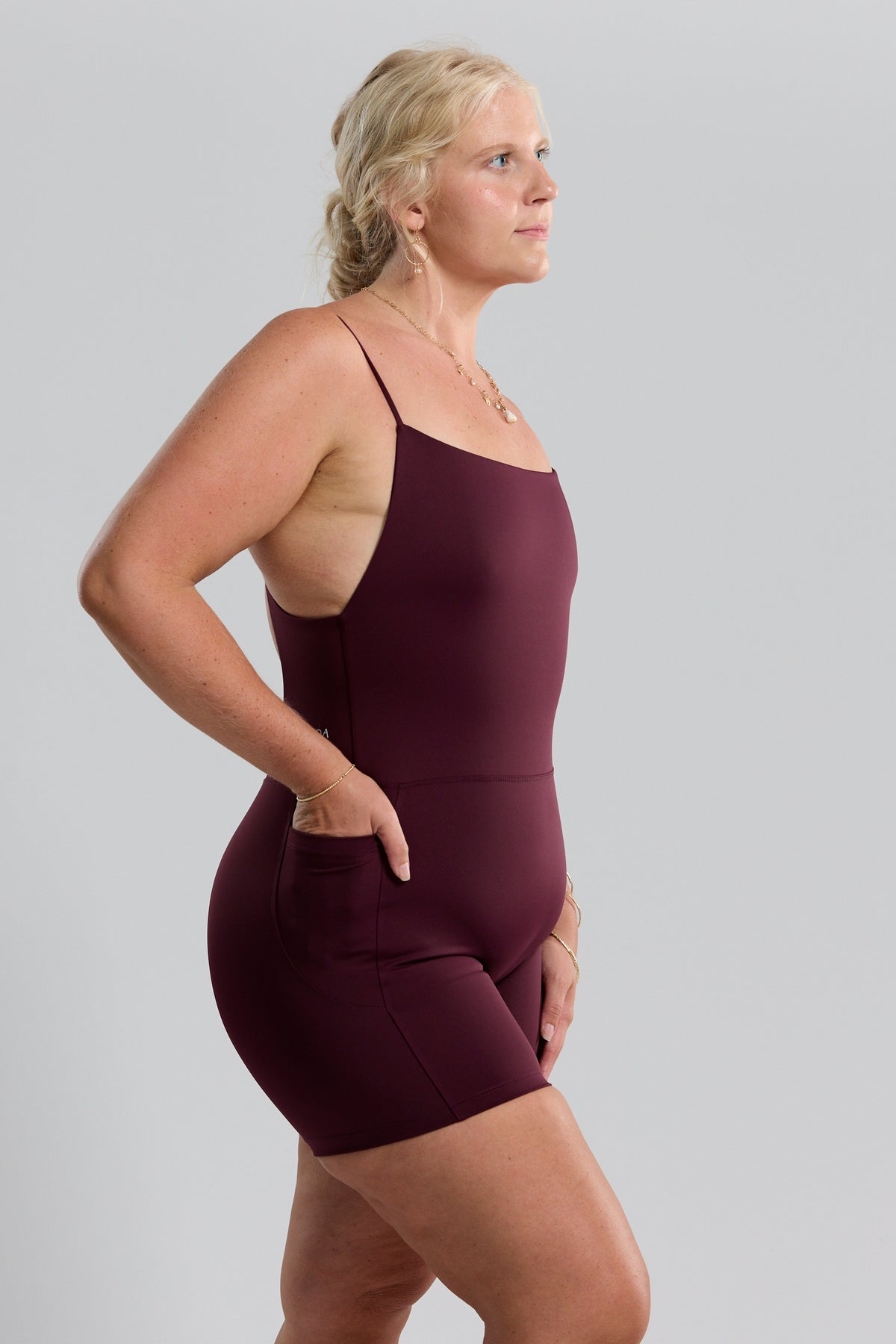 Brynn Active Romper - Plum