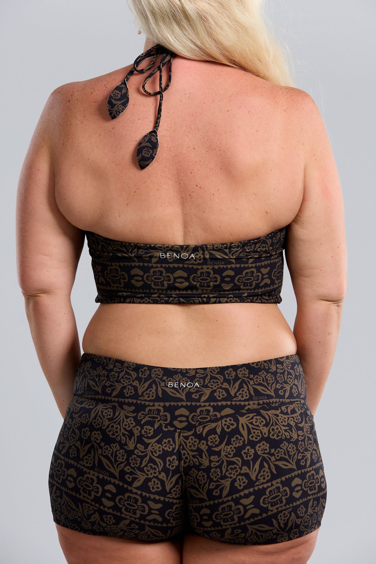 Low Rise Active Shorts - Brown Batik