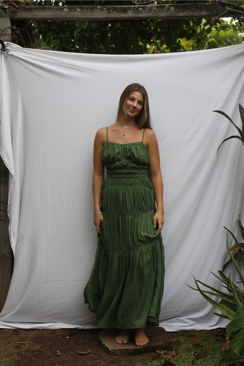 Maluhia Maxi Dress - Dark Green