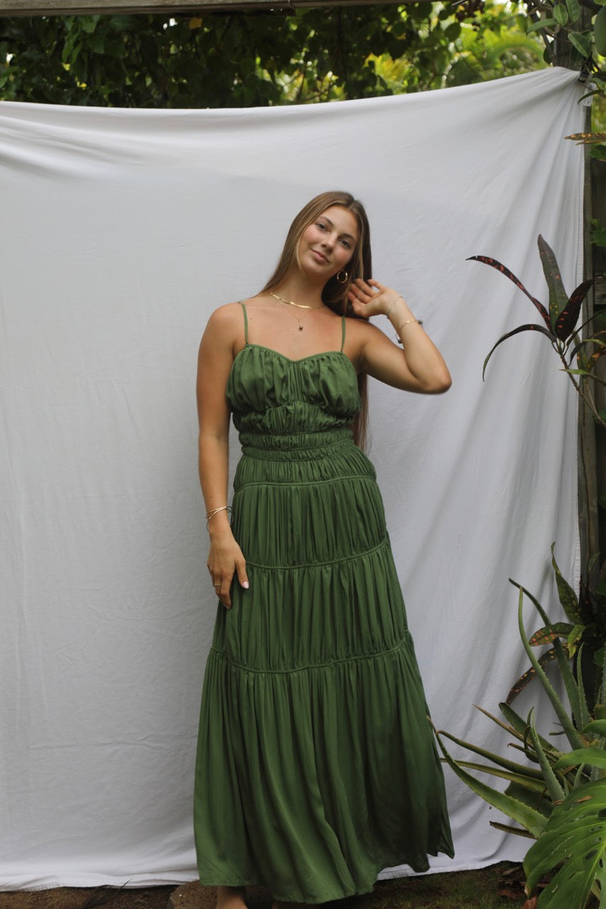 Maluhia Maxi Dress - Dark Green