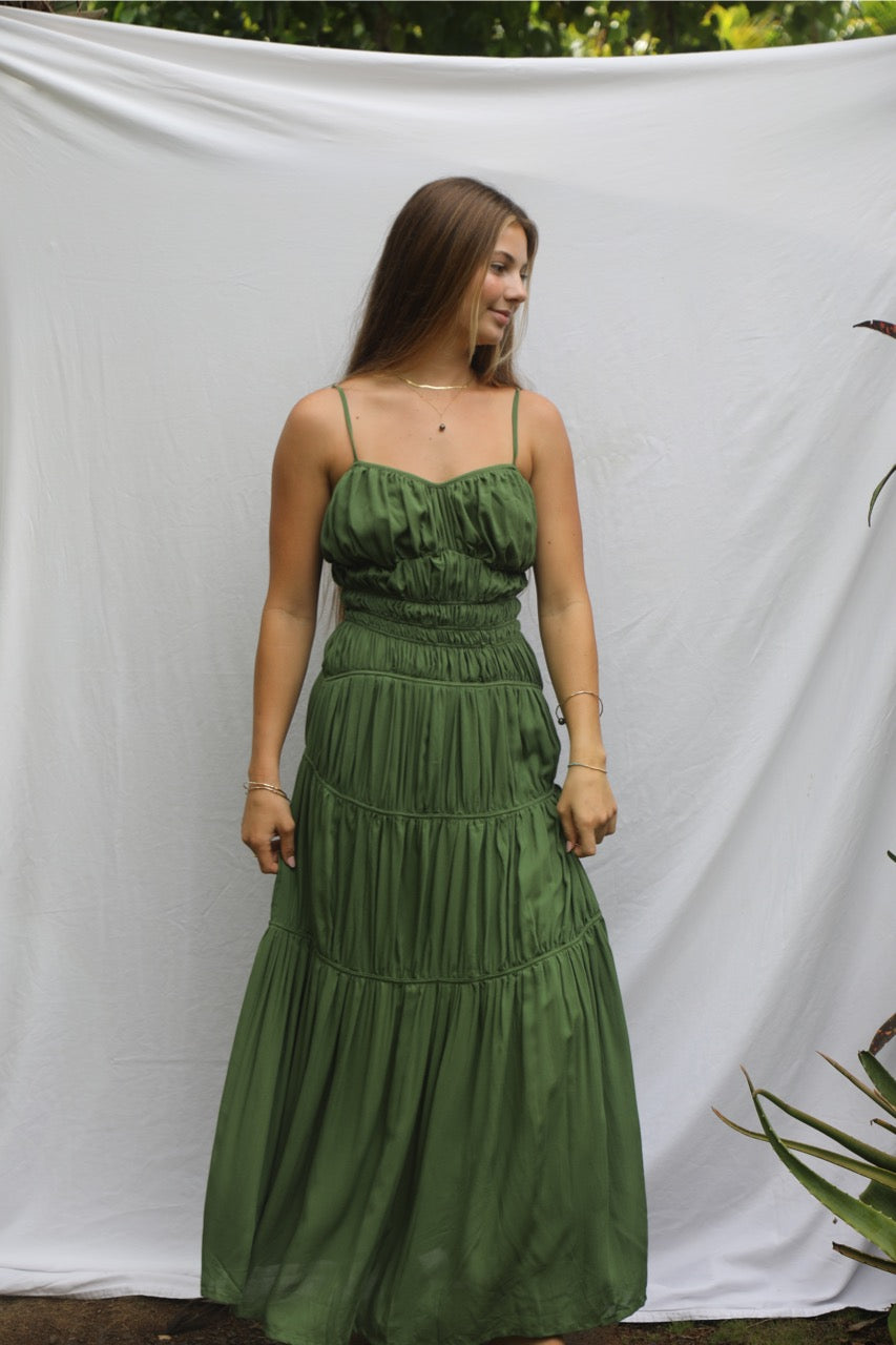 Maluhia Maxi Dress - Dark Green