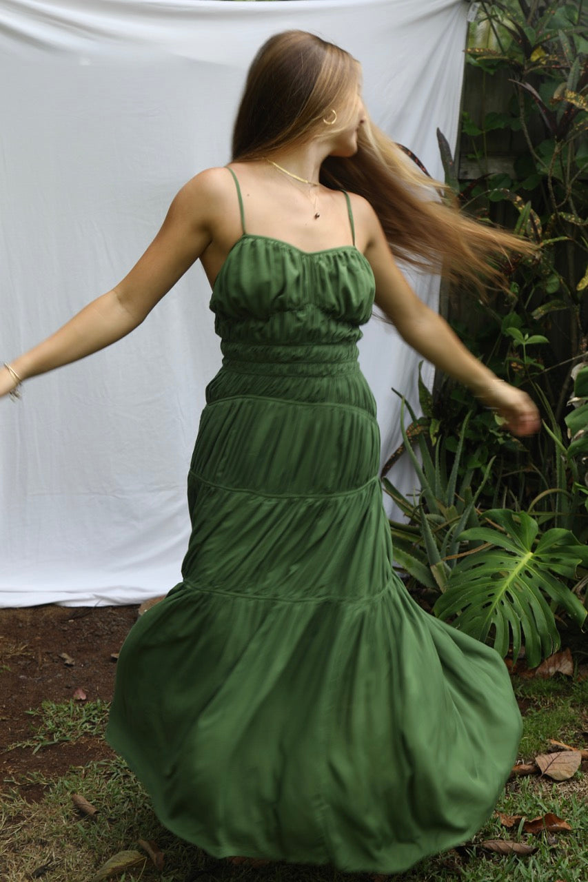 Maluhia Maxi Dress - Dark Green