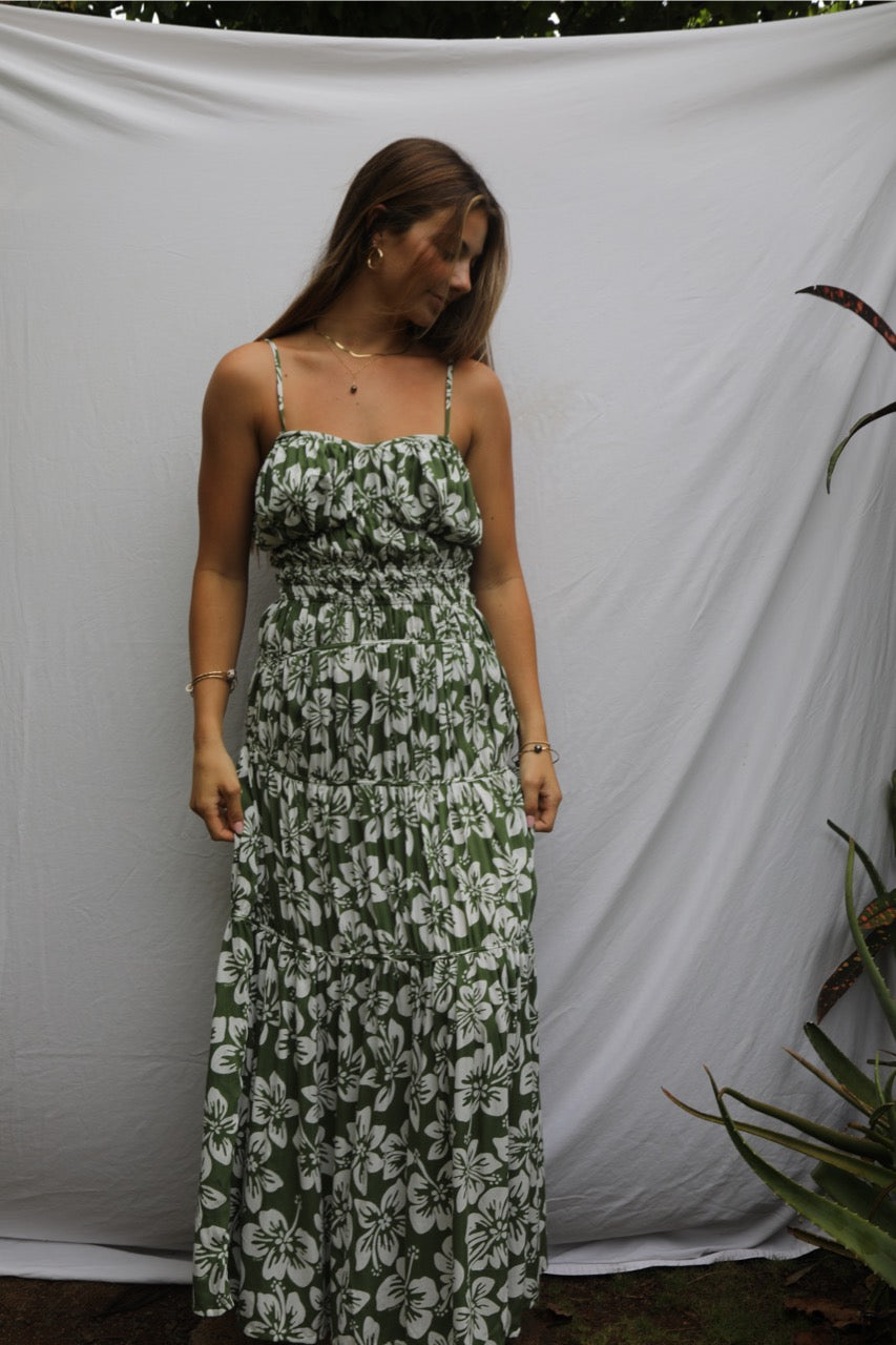 Maluhia Maxi Dress - Green Batik