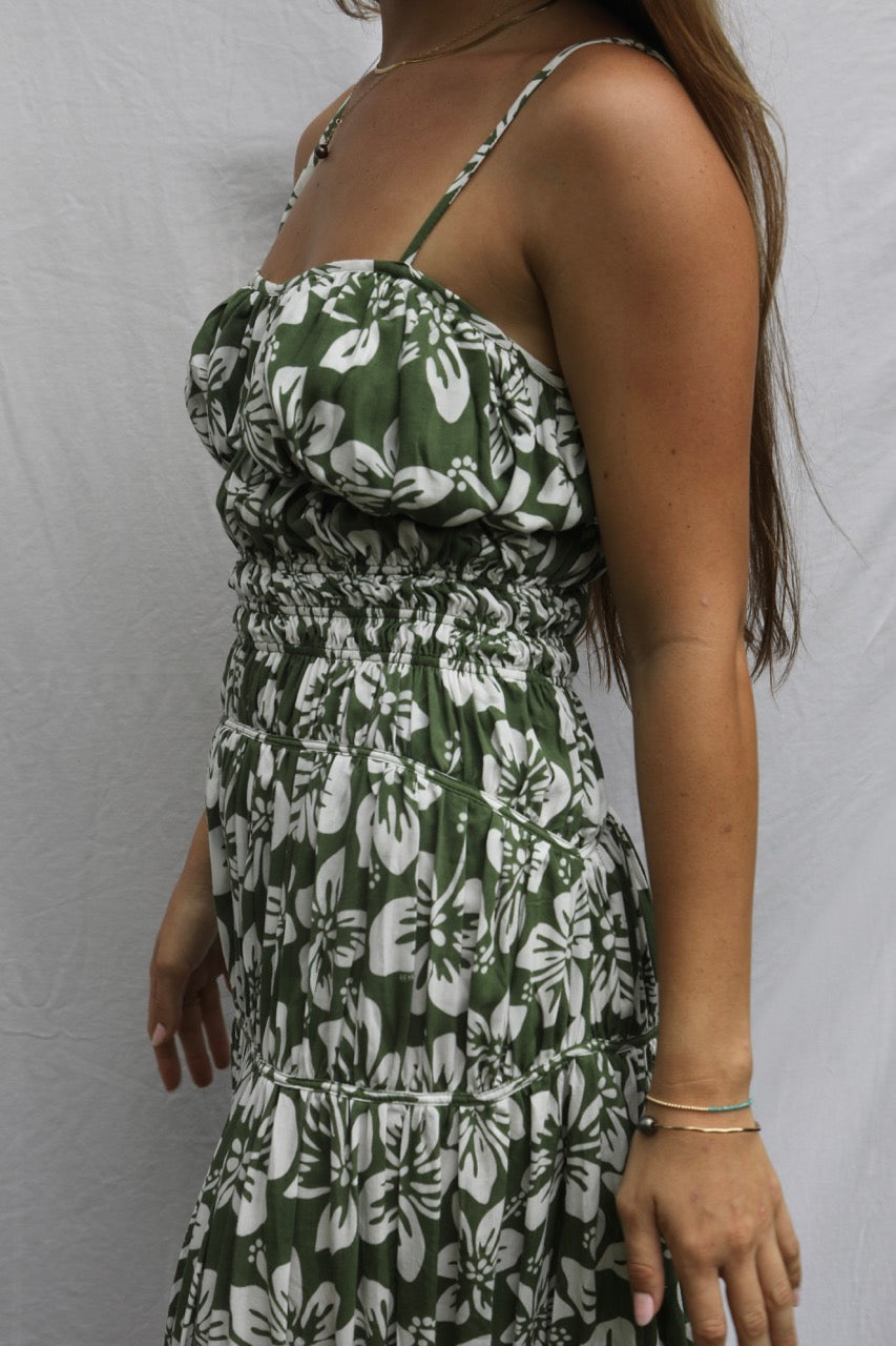 Maluhia Maxi Dress - Green Batik