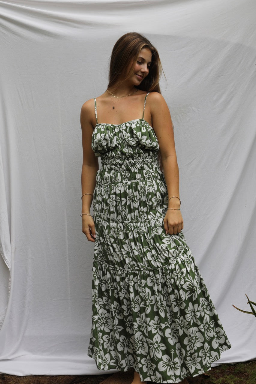 Maluhia Maxi Dress - Green Batik