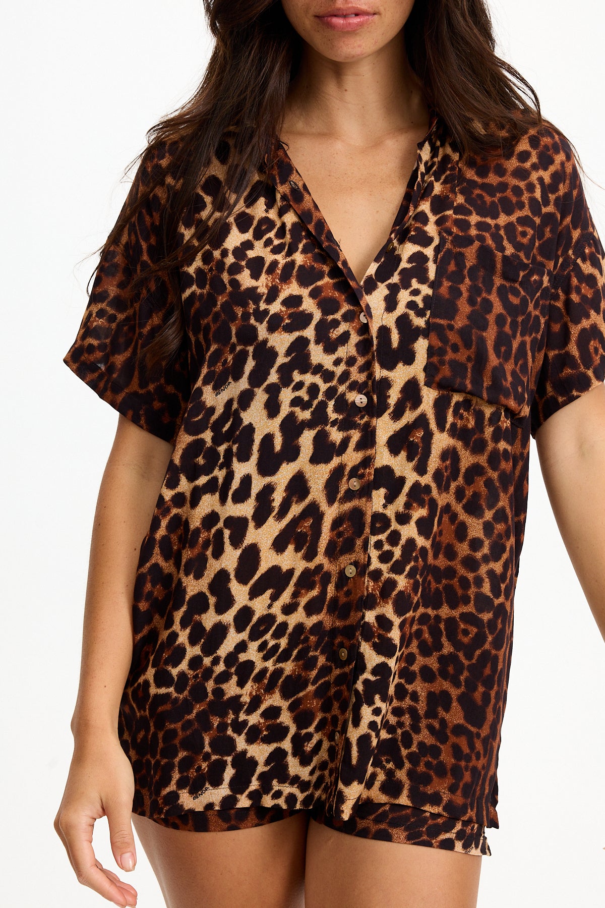 Aloha Shirt Dress - Digital Leopard
