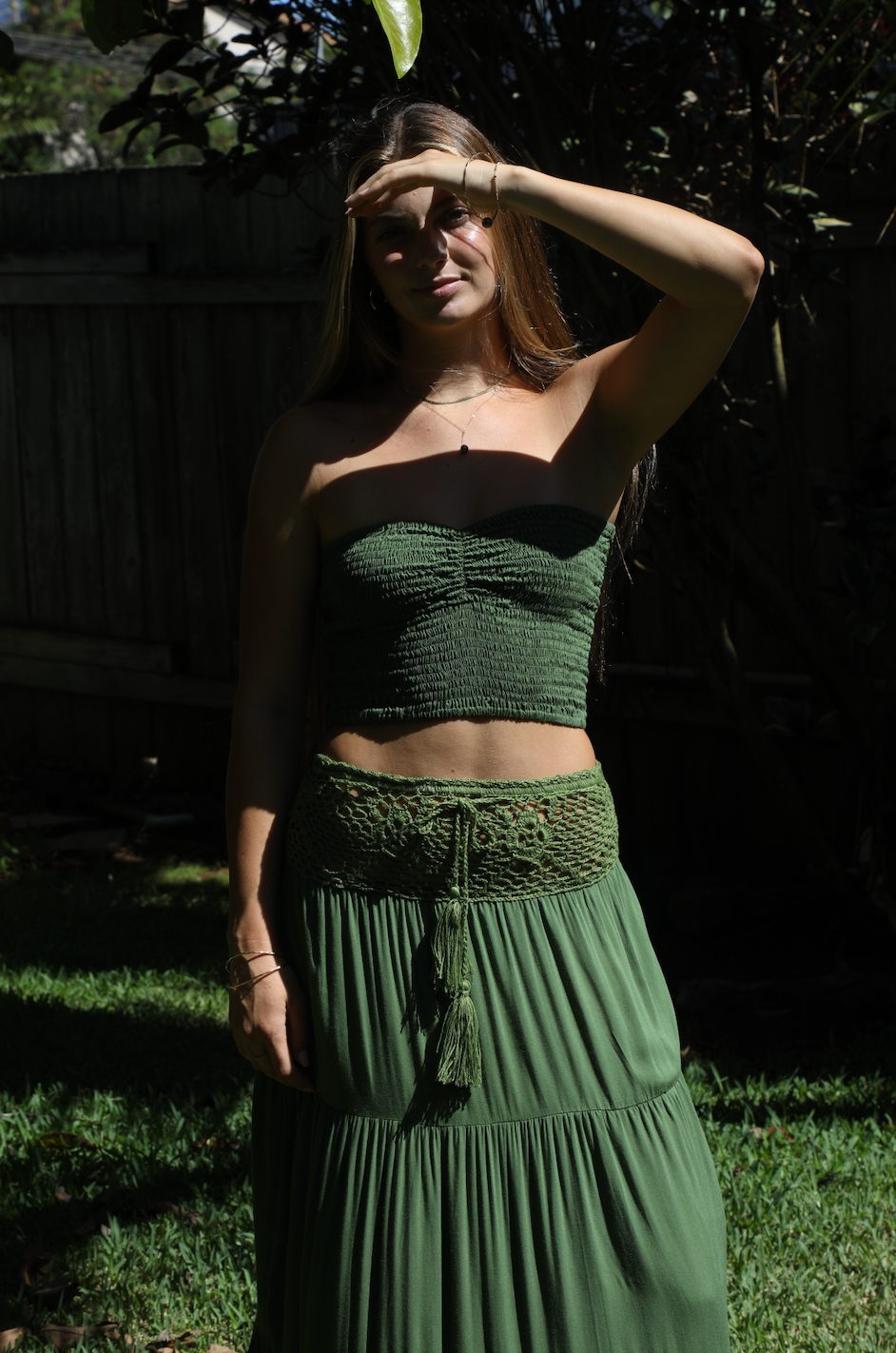 Kaleia Maxi Skirt - Dark Green