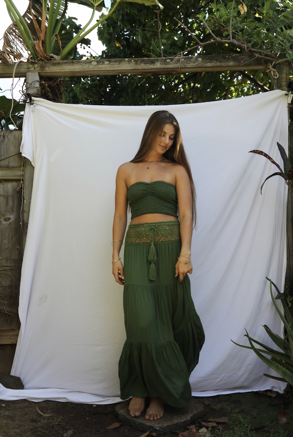 Kaleia Maxi Skirt - Dark Green