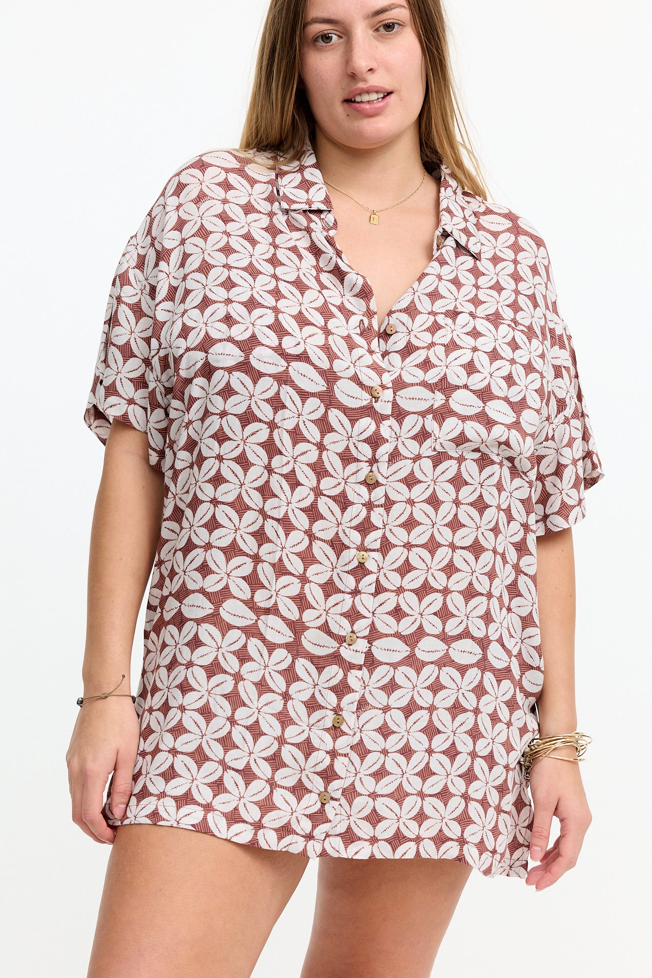 Aloha Shirt Dress - Cowrie Basket