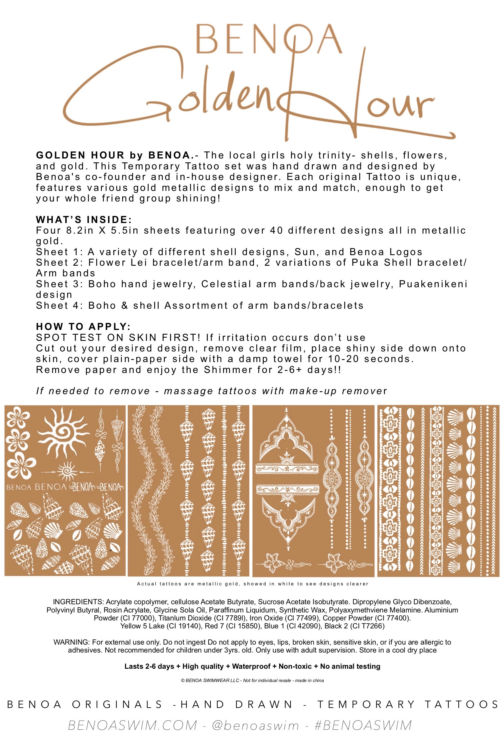 Golden Hour By Benoa - Temporary Tattoo Bundle