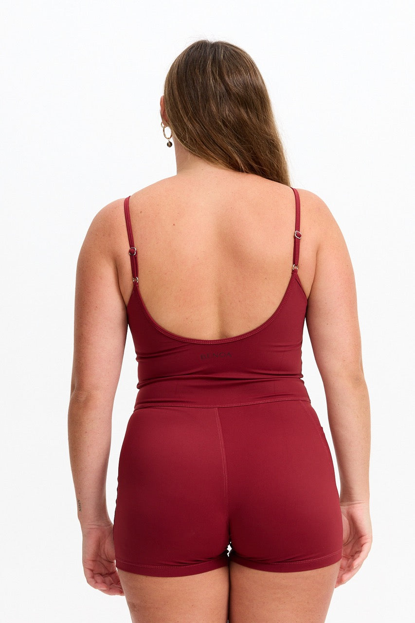 3" Active Romper - Cherry