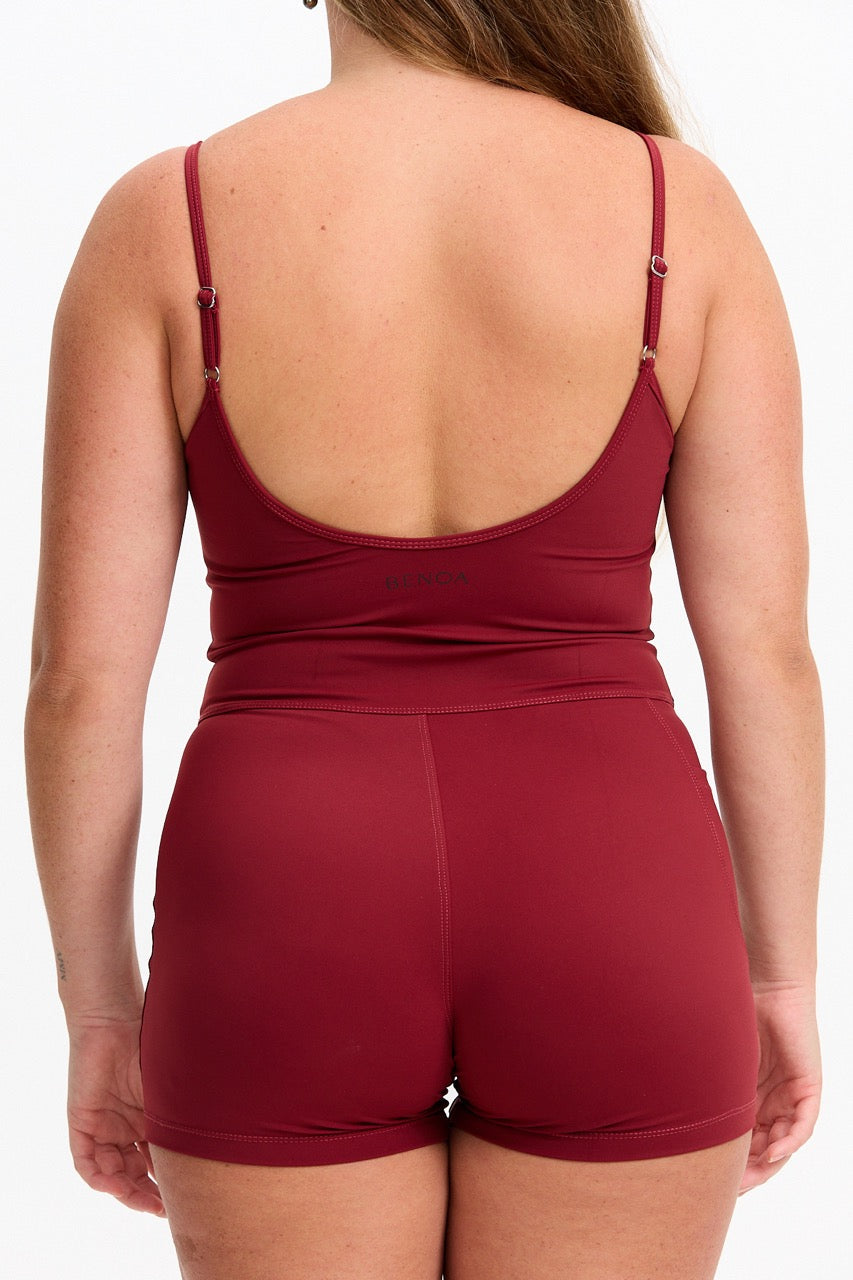3" Active Romper - Cherry