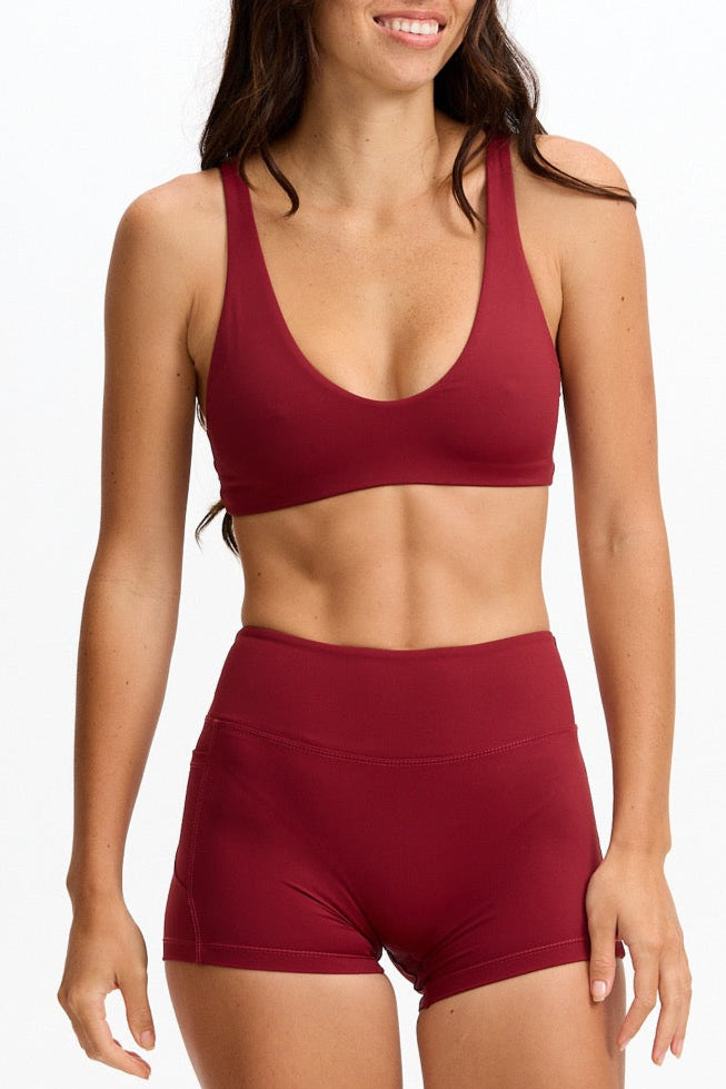 Sophia Sports Bra - Cherry
